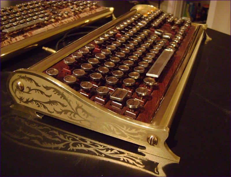 Side view of the majestic Marquis designer keyboard that turns a tech product into a Victorian era masterpiece
