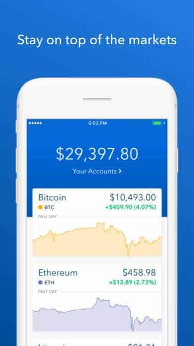 A photo of Coinbase, Top 10 Mobile App UI of December 2017