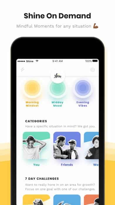A photo of Shine, Top 10 Mobile App UI of December 2017
